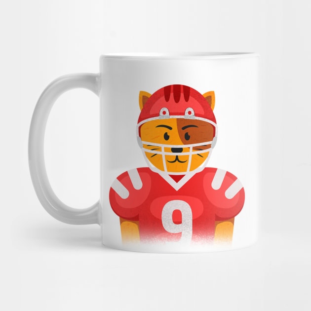 American Football Cat NFL Superbowl Red by AbdieTees